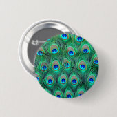 Peacock Feathers Ronde Button 5,7 Cm (Voorkant /achterkant)