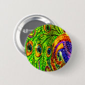 Peacock Feathers Ronde Button 5,7 Cm (Voorkant /achterkant)