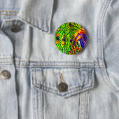 Peacock Feathers Ronde Button 5,7 Cm (In situ)