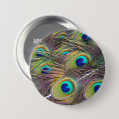 Peacock Feathers Ronde Button 7,6 Cm (Voorkant /achterkant)
