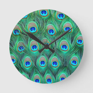 Peacock Feathers Ronde Klok