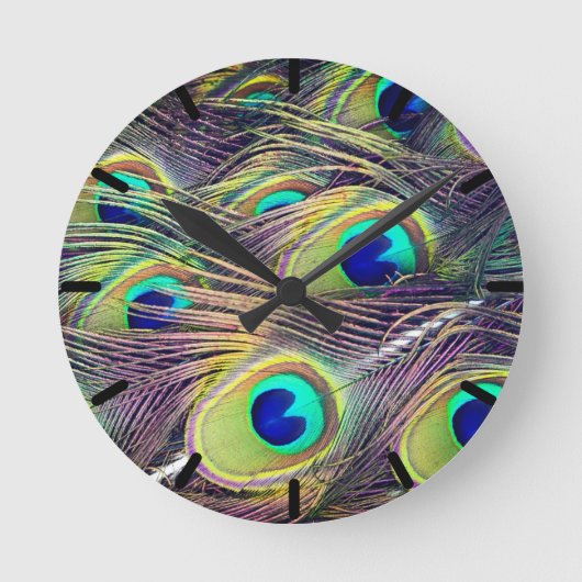Peacock Feathers Ronde Klok (Voorkant)
