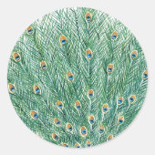  Peacock Feathers Ronde Sticker (Voorkant)