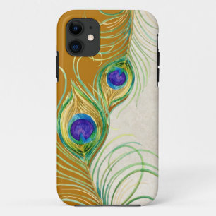 Peacock Feathers Royal Damask Persoonlijke namen iPhone 11 Hoesje