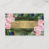 Peacock Feathers | Roze bloemen Visitekaartje (Achterkant)