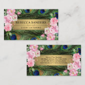 Peacock Feathers | Roze bloemen Visitekaartje (Voorkant / Achterkant)