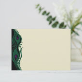 Peacock Feathers RSVP Horizontale Kaartje (Staand voorkant)