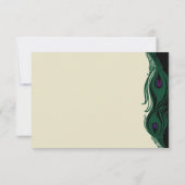 Peacock Feathers RSVP Horizontale Kaartje (Achterkant)