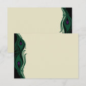 Peacock Feathers RSVP Horizontale Kaartje (Voorkant / Achterkant)