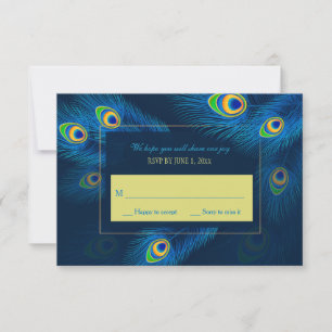Peacock Feathers RSVP-kaart RSVP Kaartje
