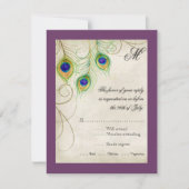 Peacock Feathers RSVP-reactiekaart RSVP Kaartje (Voorkant)