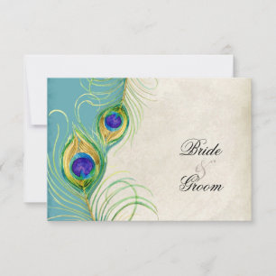 Peacock Feathers RSVP-responskaarten RSVP Kaartje