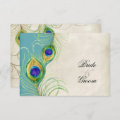 Peacock Feathers RSVP-responskaarten RSVP Kaartje (Voorkant / Achterkant)