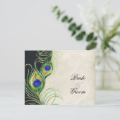 Peacock Feathers RSVP-responskaarten RSVP Kaartje (Staand voorkant)