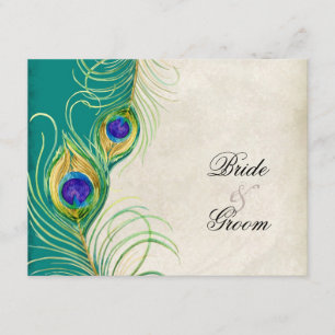 Peacock Feathers RSVP-responskaarten RSVP Kaartje