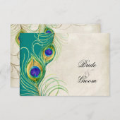 Peacock Feathers RSVP-responskaarten RSVP Kaartje (Voorkant / Achterkant)