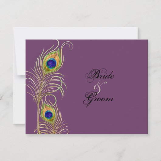 Peacock Feathers RSVP-responskaarten RSVP Kaartje (Voorkant)