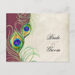 Peacock Feathers RSVP-responskaarten RSVP Kaartje