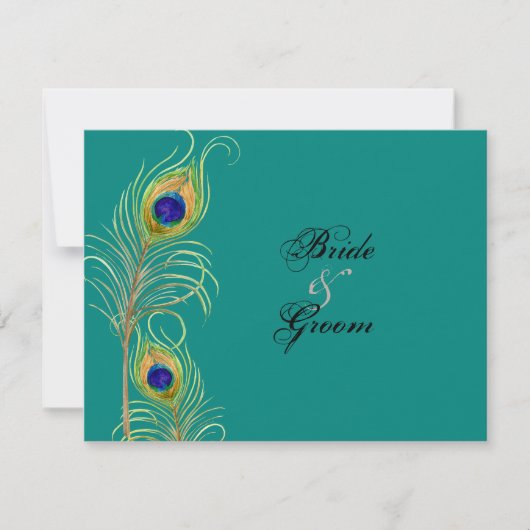Peacock Feathers RSVP-responskaarten RSVP Kaartje (Voorkant)