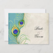 Peacock Feathers RSVP-responskaarten RSVP Kaartje (Voorkant)