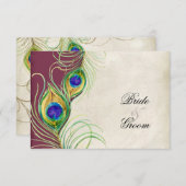 Peacock Feathers RSVP-responskaarten RSVP Kaartje (Voorkant / Achterkant)