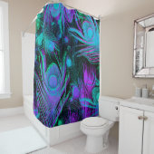 Peacock Feathers Shower Curtain van Julie Everhart Douchegordijn (In situ)