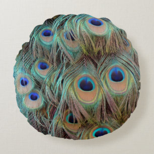 Peacock Feathers Sierkussen  Rond Kussen