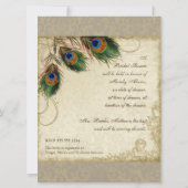 Peacock Feathers Silver Vrijgezellenfeest Kaart (Achterkant)