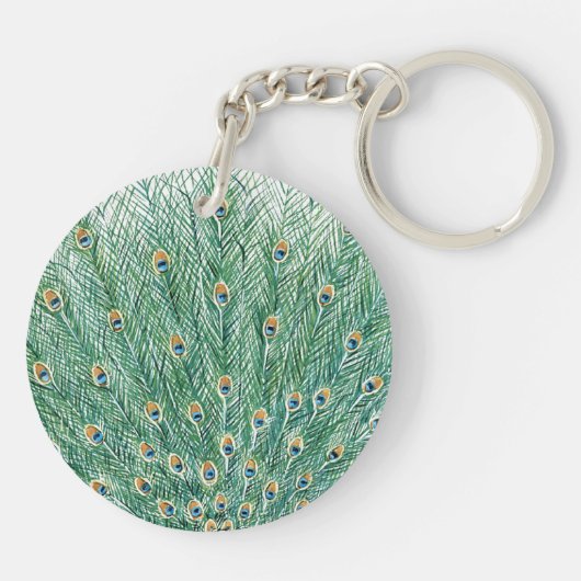 Peacock Feathers Sleutelhanger (Achterkant)