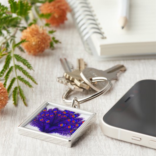 Peacock Feathers Sleutelhanger (Zijkant)