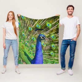 Peacock Feathers Soft Fleece Deken