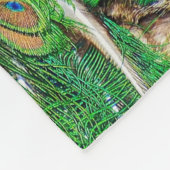 Peacock Feathers Soft Fleece Deken (Hoek)