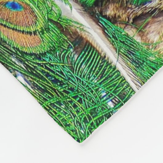 Peacock Feathers Soft Fleece Deken (Hoek)