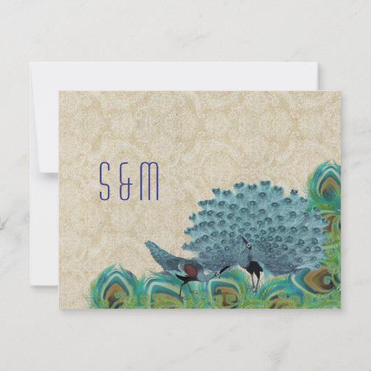 Peacock Feathers sparen de Datum Kaart (Achterkant)