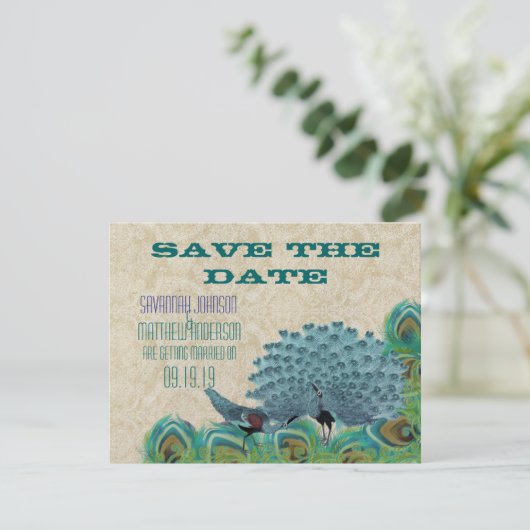 Peacock Feathers sparen de Datum Kaart (Staand voorkant)