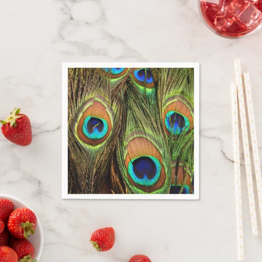 Peacock Feathers Standard Paper Napkins Servet (Insitu)