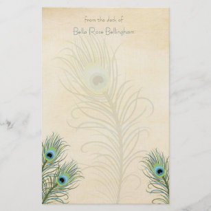 Peacock Feathers Stationery Briefpapier