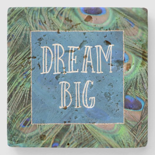 Peacock Feathers Stenen Onderzetter (Voorkant)