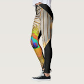Peacock Feathers Stijlvol Zwart Modern Tan Vrouwen Leggings (Links)