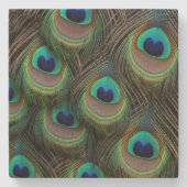Peacock Feathers Stone Onderzetter (Voorkant)