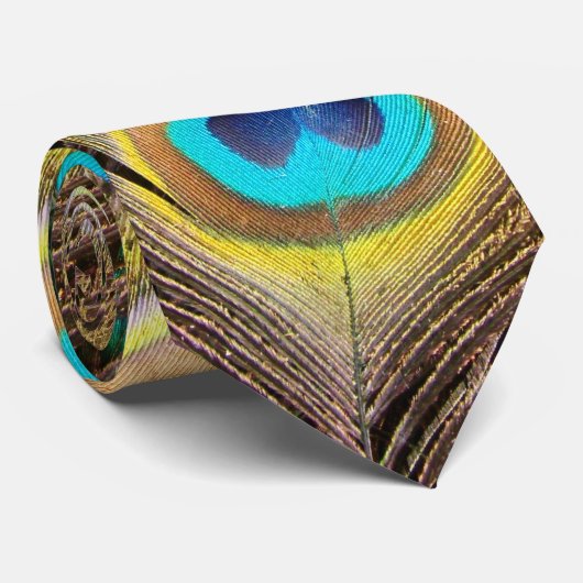 Peacock Feathers Stropdas (Opgerold)