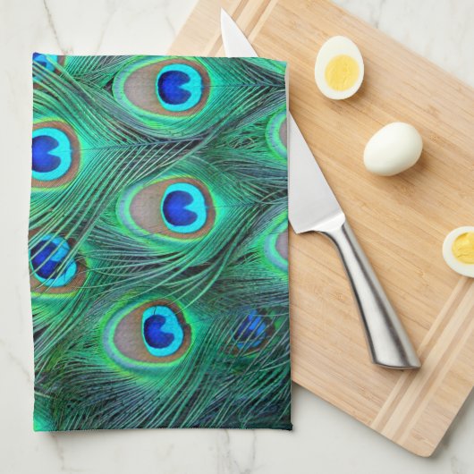 Peacock Feathers Theedoek (Quarter Fold)