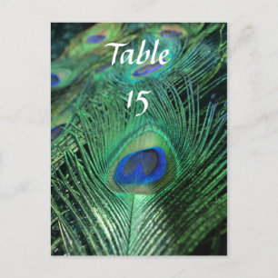 Peacock Feathers Trouwtafelnummers Briefkaart