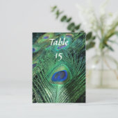 Peacock Feathers Trouwtafelnummers Briefkaart (Staand voorkant)