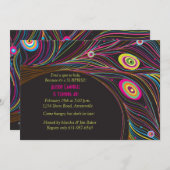 Peacock Feathers Uitnodiging (Voorkant / Achterkant)