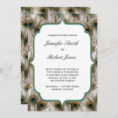 Peacock Feathers Uitnodiging tot het indienen van  (Voorkant / Achterkant)