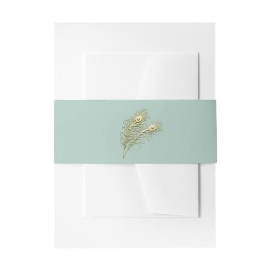 Peacock Feathers Uitnodigingen Wikkel (Voorkant Voorbeeld)