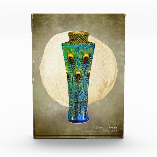 Peacock Feathers vaas meesterwerk uit 1900 Fotoblokken (Voorkant)