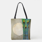 Peacock Feathers vaas meesterwerk uit 1900 Tote Bag (Achterkant)