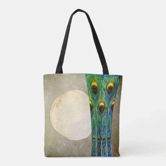 Peacock Feathers vaas meesterwerk uit 1900 Tote Bag (Achterkant)